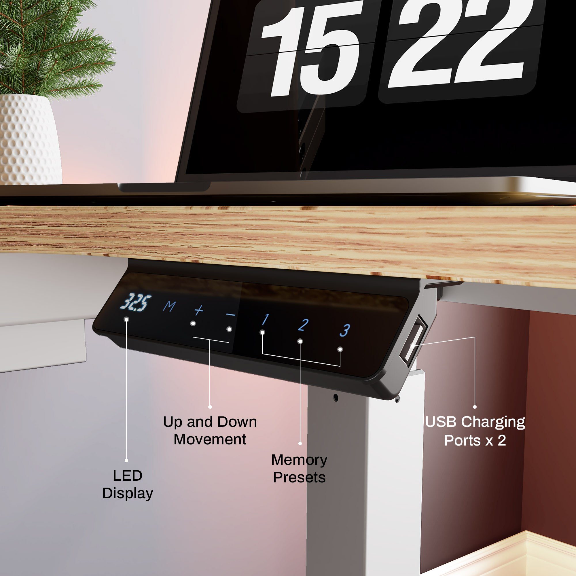 EGD-L60, Standing Desk, Maple