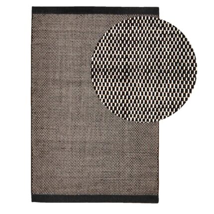 Atcham Black Pebble Wool with Cotton Rug 200 x 290cm