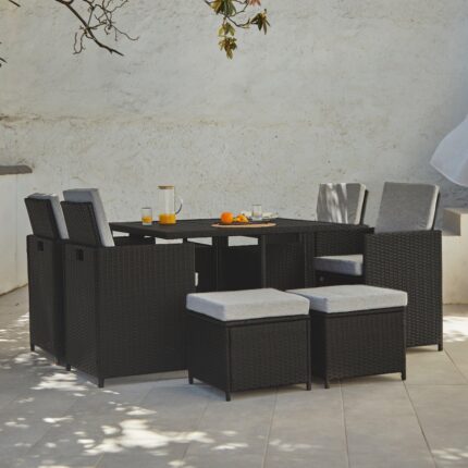 8 Seater Rattan Cube Outdoor Dining Set