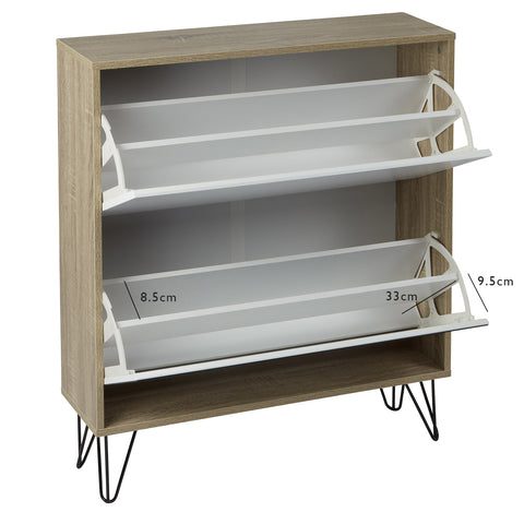 Anderson shoe cabinet - oak & white - Laura James