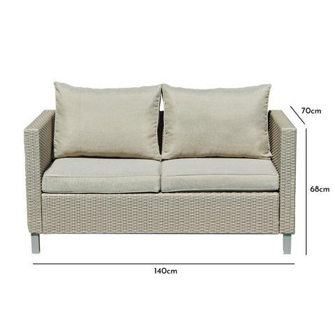 Aria Grey Rattan Outdoor 2 Seater Sofa