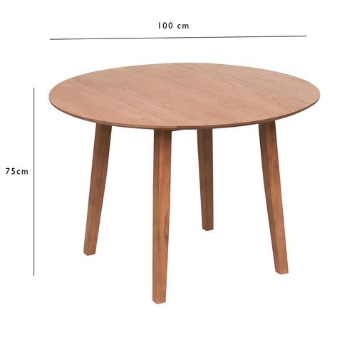 Charlie dining table - drop leaf - natural - Laura James
