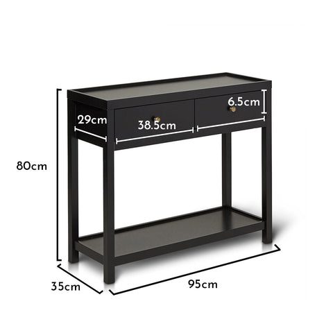 Charlie Noir Black Console Table - Laura James