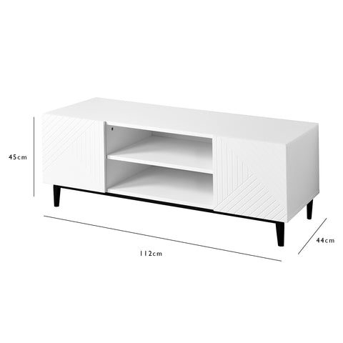 Outlet - Jack TV Unit - Geometric - White - Laura James