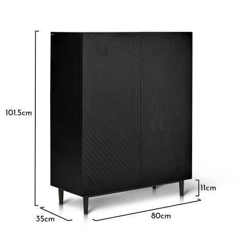 Jack small shoe cabinet - geometric - black - Laura James