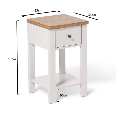 Bampton Alabaster White Bedside Table - 1 Drawer - Laura JamesBampton Alabaster White Bedside Table - 1 Drawer - Laura James