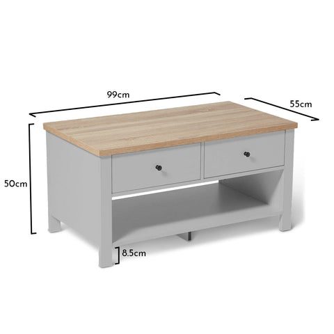Bampton Coffee Table Stone Grey - Laura James