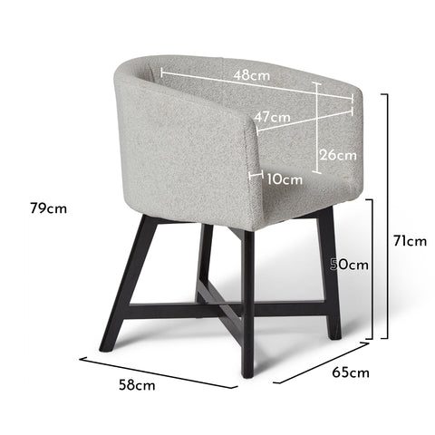 Magnus dining chair - set of 2 - dove grey and black