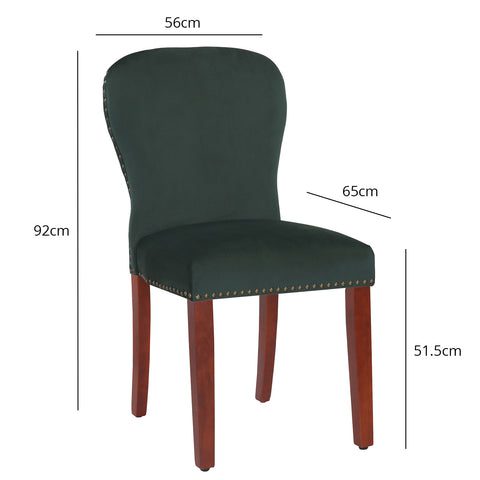 Green Velvet Dining Chair - Laura James