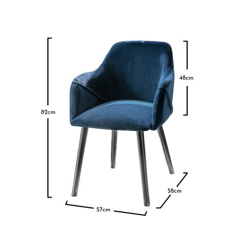 Freya armchairs - set of 2 - blue and black - Laura James