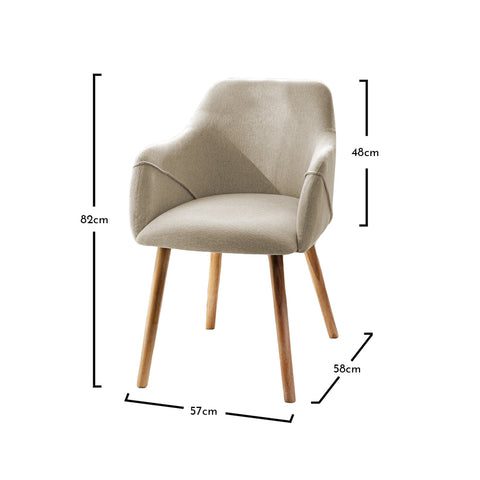 Freya armchairs - set of 2 - oatmeal and oak - Laura James