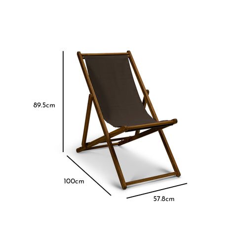 Harbour Dark Grey Deck Chair