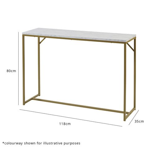 Jay console table - concrete effect and chrome