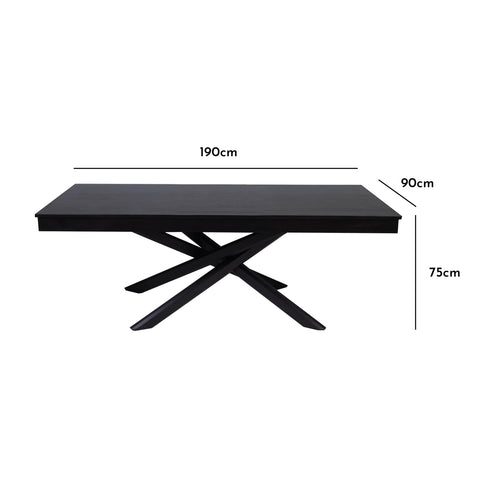 Amelia Black Wood Dining Table