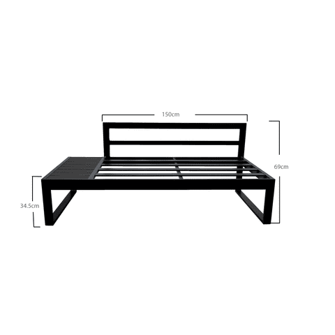 Maia Garden Corner Sofa - Black - Right Hand Assembly - Cream Lean Over Parasol
