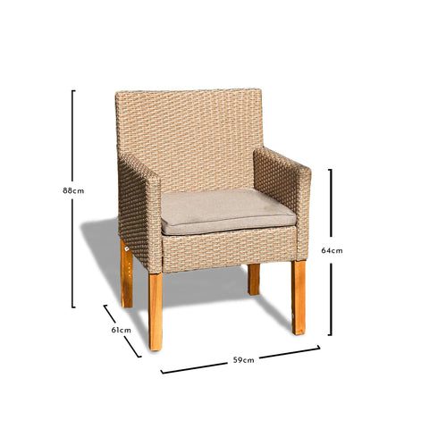Hali Table With 4 Oliver Dining Chairs & 2 Armchairs - 175cm