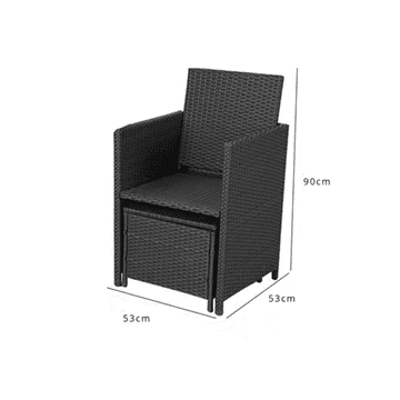 Rattan Cube Dining Chair - Black - Laura James
