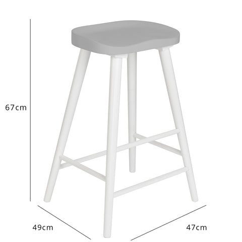 silvester bar stool white frame with grey legs - Laura James