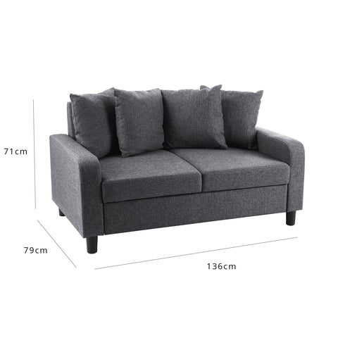 Tracy 2 seater sofa - grey linen - Laura James
