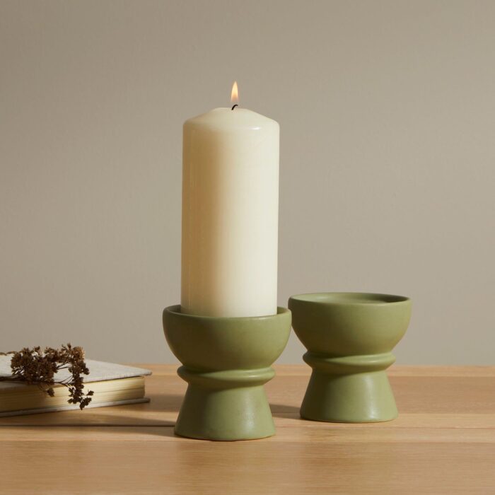 ackton-9cm-ceramic-pillar-candle-holder-set-of-2-sage-green-laura-james-1_585e8d58-15e6-4dd5-a1ed-6e3e4931d665
