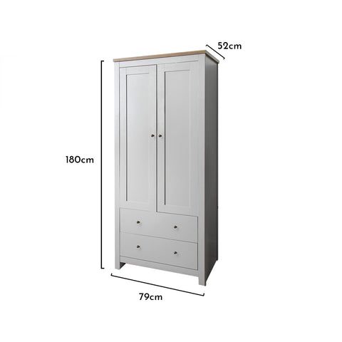 Bampton Grey 2 Door Wardrobe - Laura James