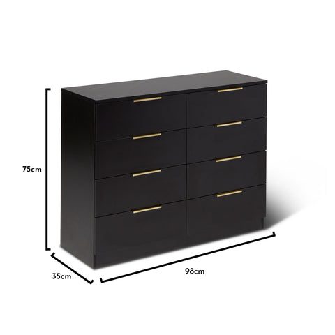 Essie Black 8 Chest of Drawers - Laura James