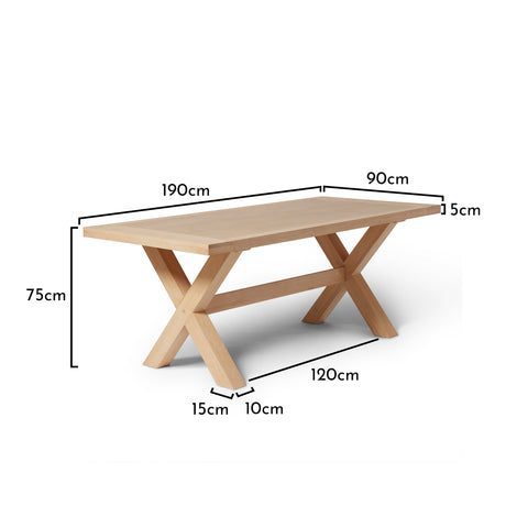 Charlotte Whitewash Oak Country Style Dining Table - Laura James
