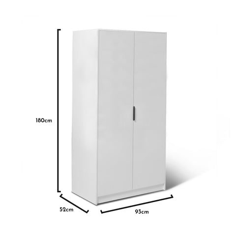 Essie Full Height White Cabinet Wardrobe - Laura James