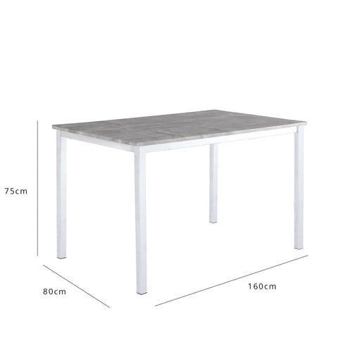 Milo Dining Table Concrete Top with Chrome Legs