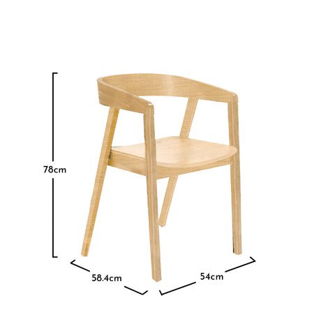 Ella Pale Oak dining chair dims - Laura James