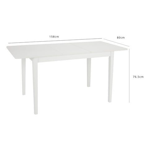 Paul extendable table with 6 chairs - large - white - Laura James