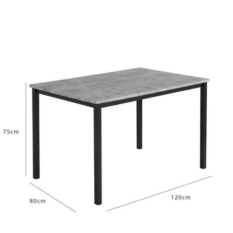 Milo Black Concrete effect dining Table Set - 4 seater - Bella Grey Black Chair- Laura James