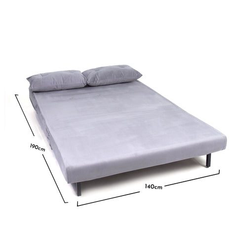Una Grey Velvet Double Sofa Bed - Laura James