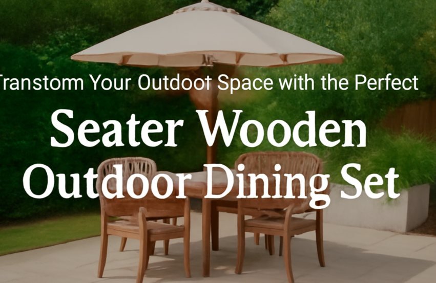 seater wooden outdoor dining set