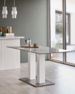 Mia White Marbled Ceramic 6 Seater Dining Table
