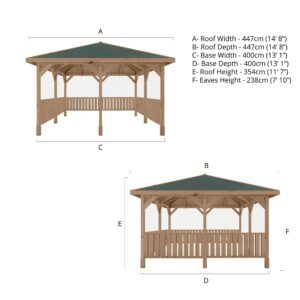 Gazebo with Vertical Rails