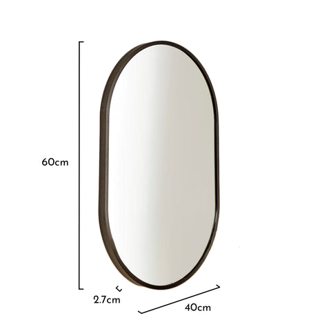 Capsule Black Metal Wall Mirror - Laura James